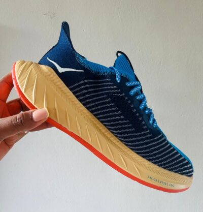 Cushioned Performance Running Sneakers – Blue / Tan / Red