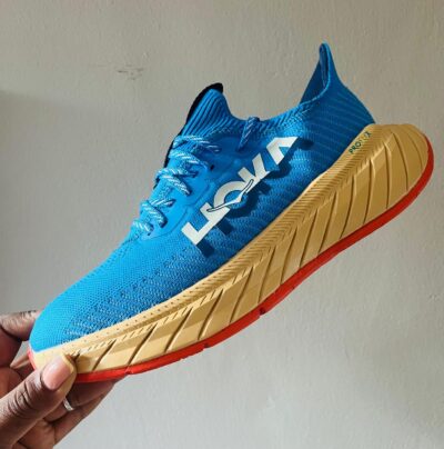 Cushioned Performance Running Sneakers – Blue / Tan / Red