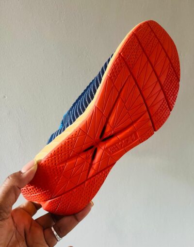 Cushioned Performance Running Sneakers – Blue / Tan / Red