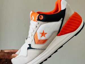 Classic Cushion Athletic Sneakers – White / Orange / Black