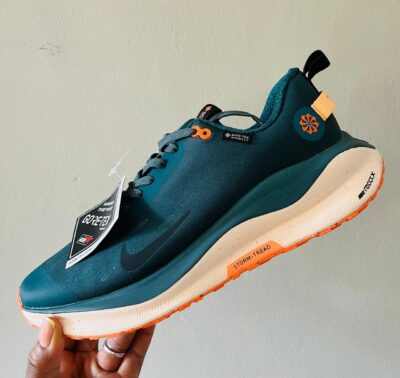 All-Weather Trail Performance Sneakers – Deep Teal / Cream / Orange