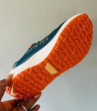 All-Weather Trail Performance Sneakers – Deep Teal / Cream / Orange