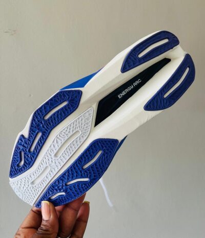 Energy-Cushion Performance Running Sneakers – White / Orange / Teal / Blue