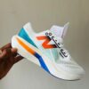 Energy-Cushion Performance Running Sneakers – White / Orange / Teal / Blue