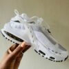 Performance Air-Cushion Running Sneakers – White / Black / Gold Accents